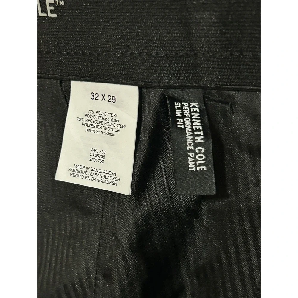 Kenneth‎ Cole Reaction Techni-Cole Slim Fit Performance Pants Black 32x29 NWT